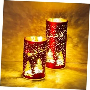 Christmas Decorations Indoor,Mercury Glass Lights with Timer,Battery Red - Picture 1 of 7