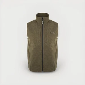 DRAKE Waterfowl Green XL Fleece Full Zip Windproof Hunting Vest Layering Heather - Picture 1 of 9