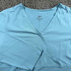 J Jill Supersoft Crossover Tee Light Blue 3/4 Sleeve Women's 2X office casual - Picture 1 of 8