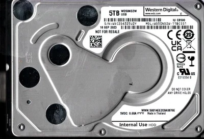 WD50NDZW-11BCSS1 S/N: WXC2D WESTERN DIGITAL 5TB THAILAND SEP 2023 - Image 1 of 2
