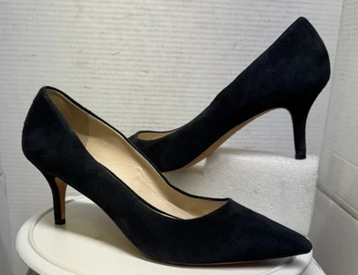 Cole Haan Grand OS 签名麂皮绒蓝色高跟鞋女式 10.5B 41 高跟鞋 3 英寸 W08966 — 第 1/4 张图片