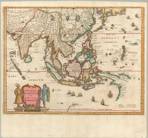 c. 1650 Merian Map, Southeast Asia 'India Orientalis et Insulae Adiecentes' - Picture 1 of 1