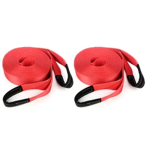 3" Tow Strap 17500lbs 65ft Winch Sling Off-Road Atv Snatch Vehicle Recovery Pair - Picture 1 of 6