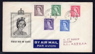 CANADA 1953 FDC Cover, QE2 Karsh Portrait Set. Posted to USA - Image 1 of 2