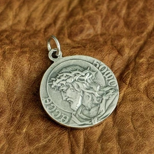 925 Sterling Silver Charms Jesus Christ Virgin Mary Madonna Pendant TA97C BZ - Picture 1 of 7