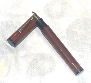 Unbranded Vintage Flattop Fountain Pen w 14K Bi-tonal Nib Unrestored 5 1/4" - Picture 1 of 17