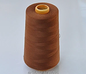 1 SPOOL MEDIUM BROWN 100% POLYESTER SERGER QUILTING THREAD T27 6000 YARDS #933 - Picture 1 of 1