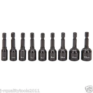 JUEGO DE HERRAMIENTAS DE BROCA DE DESTORNILLADOR DE TUERCA HEXAGONAL SOPORTE MAGNÉTICO DE 9 PIEZAS KIT DE AJUSTE DE TUERCAS MÉTRICAS MM - Imagen 1 de 1