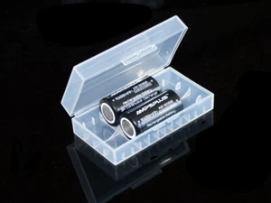 2x 18350 Rechargeable Battery 1600mAh 3.7V HC16 Flat Ampsplus Batteries + case - Picture 1 of 6