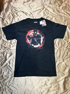 NWT Marvel Captain America Shield graphic t-shirt Adult MEDIUM black - Picture 1 of 6