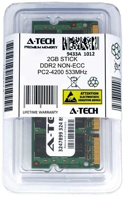 A-Tech 2GB PC2-4200 Laptop SODIMM DDR2 533 MHz 200-Pin Notebook Memory RAM 1x 2G - Image 1 of 2