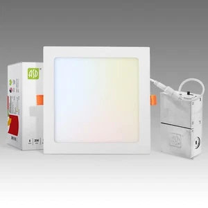 ASD 1 Pack LED Square Recessed Lighting 8 Inch, 5 CCT 2700K-5000K, 20W 70W Eq... - Picture 1 of 8