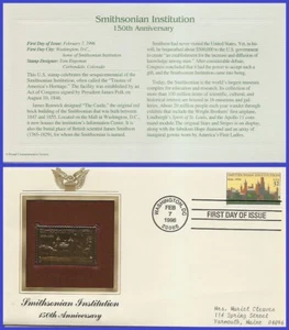 USA2 #3059 ADDR GOLDEN REPLICA FDC Smithsonian Institution - Picture 1 of 1