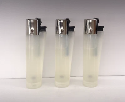 6 x Clipper Refillable Butane & Flint - Full Size Clear Lighters (Translucent) - Image 1 of 3
