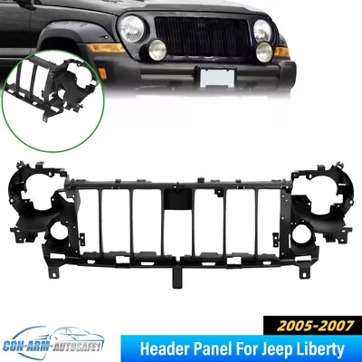 For 05-07 Jeep Liberty Grille Mounting Header Panel Replacement w/Fog Lamp Holes - Image 1 of 4