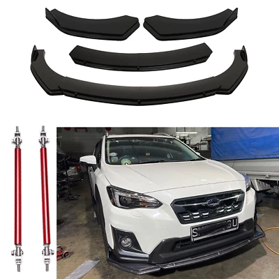 Bumper Spoiler Splitter Body Kit + Strut Rods Glossy black For Subaru XV N - Изображение 1 из 4
