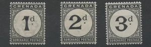 Grenada SGD8-10 1906-11 1d to 3d Postage Due Mounted Mint P14 - Picture 1 of 1