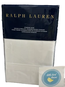 One Ralph Lauren Standard Pillow Sham Palmer Percale Tux White New Fac Fold - Picture 1 of 5