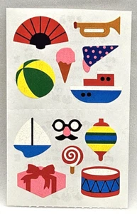 Vintage 1983 Mrs Grossman's Stickers TOYS Ball Boat Drum Gift Ice Cream Lollipop - Picture 1 of 1