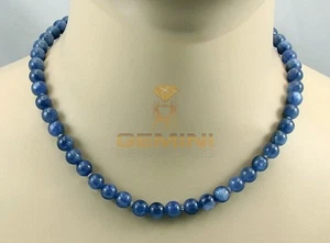 Cadena Cianita - Collar Disthen Redondo Azul para Mujer 45,5 cm - Imagen 1 de 2