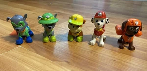 Paw Patrol Action Pack Pups Rubble, Zuma, Rocky,Marshal, Figures Toy Lot of 5 - Picture 1 of 7
