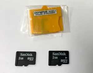 Olympus MASD-1 Micro SD Memory Card to xD-Picture Card Adapter + 2x 2GB MicroSD - Picture 1 of 1