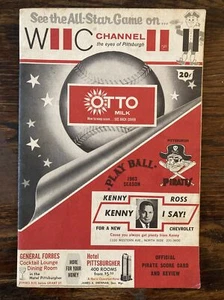1963 Pittsburgh Pirates vs Houston Colts Scorecard 8/10/63 Clemente RBI Triple - Picture 1 of 6