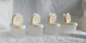 Tupperware Modular Mate Small Spice Set of 4 Cream Lids - Picture 1 of 8