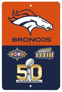 Denver Broncos Super Bowl Champions High Gloss Metal Sign - Picture 1 of 1