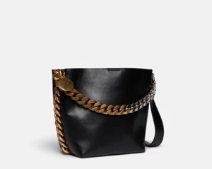 Stella McCartney Frayme medium Bucket SHOULDER Hand Bag Brand New Black - Picture 1 of 5