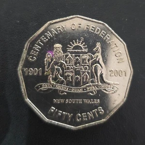 🔵 2001 50c COIN – FEDERATION SERIES – NEW SOUTH WALES (NSW) – CIRCULATED 🔵 - Picture 1 of 2