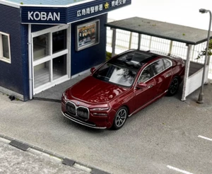 EY MINIGT 1:64 Red BMW i7 xDrive 60 Aventurin Luxury Model Diecast Display Car - Picture 1 of 10