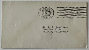 DOUBLE ERROR 1942 US CA COVER MISSING INK ON STATIONERY POSTAGE AND DUAL CANCELS - Picture 1 of 4