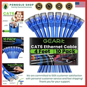 High-Speed Cat 6 Ethernet Cable, 10-Pack of 4 Feet - Unmatched Performance - Picture 1 of 11