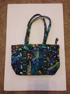 VERA BRADLEY BLUE Flowers Purse Handbag Tote Shoulder Used. Excellent Condition  - Picture 1 of 16