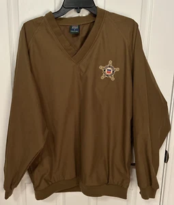 Vintage MV Sport US Secret Service Wind Shirt Langarm Small braun Stickerei - Bild 1 von 6