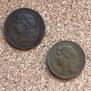 France, Lot of 2 Exposition Universelle 1878&1889 Medals by Barre. E25162 - Picture 1 of 2