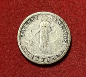 Philippines 20 Centavos 1909 S Silver Coin KM#170 T6277 - Picture 1 of 2