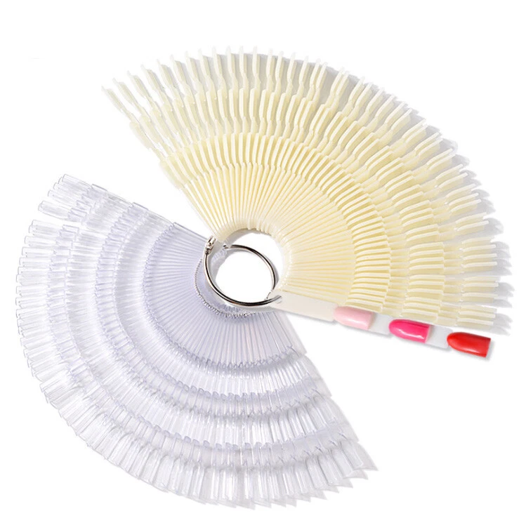 150Pcs False Nail Tips Nail Art Practice Display Tools Transparent Natural Color - Image 1 of 4