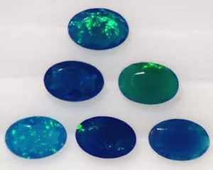 DUNKELBLAU GRÜNER OPAL 9,00 x 7,00 MM OVALER SCHLIFF VERKAUFT PRO STEIN F-293 - Bild 1 von 1