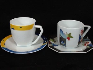 Bernardaud Limoges Art Deco "NIL & Macouba" Cups and Saucers - Picture 1 of 9