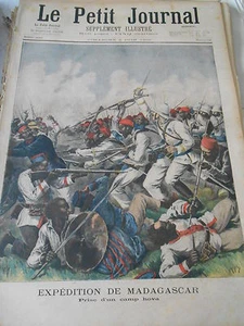 Madagascar Camp Hova La Cage des Bêtes Féroces Tigres Ours Petit Journal 1895 - Picture 1 of 2