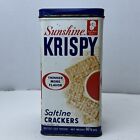Vintage Sunshine Krispy Saltines Cracker Tin Blue Food Kitchen Decor 14.5 Oz