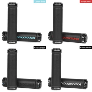 TOSEEK Fiber Leather City Scooter MTB Bicycle Handlebar Cover Grips Bar End Lock - Picture 1 of 10