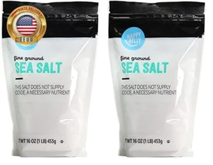 Amazon Brand - Sea Salt, Fine Ground, 16 Ounce (Pack of 2) ⭐️⭐️⭐️⭐️⭐️ - Picture 1 of 3