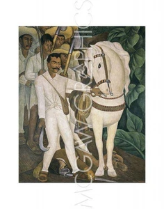 Agrarian Leader Zapata, Diego Rivera, Wall Art Print Poster 14" x 11" 953 - Picture 1 of 2