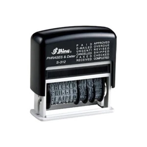 Self Inking Rubber Date Stamp - S-312 - RED INK Phrase Dater (42514-R) - Picture 1 of 2