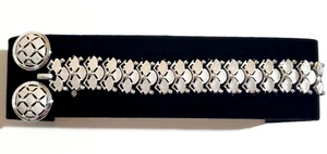 Vintage Krone Trifari silberfarbenes Armband mit Ohrclips - schön! - Bild 1 von 12