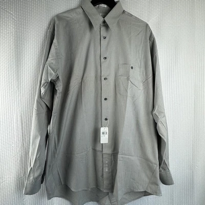 Новый с Ярлыками ENRO Shirtmakers рубашка мужская 17 37/38 большой серый в полоску длинным рукавом хлопок - Изображение 1 из 4