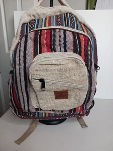 Himalaya Large Muti Colors Bohemian Damen & Herren Hanf, Reiserucksack, Laptop NEU - Bild 1 von 11